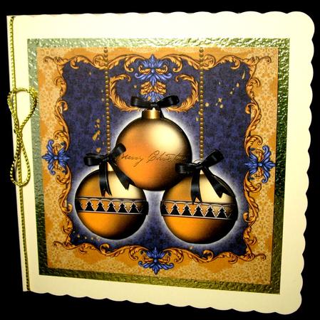 Gold and Blue Vintage Baubles 6x6 by Dianne Jackson