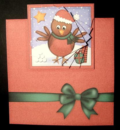 Xmas Robin No-hole Over the Edge N Spiral Pyramid by Dianne Jackson