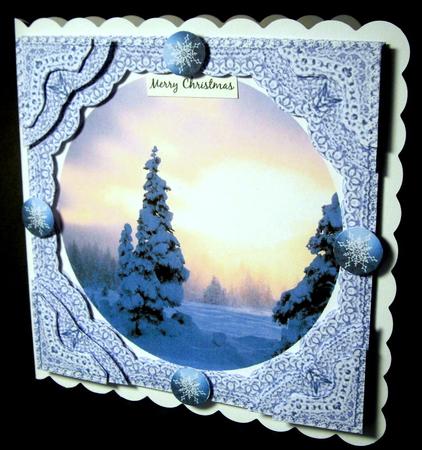 Sunrise in Winter Wonderland Lace Frame Corner Stacker by Dianne Jackson