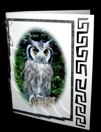 Scops Owl Wavy Edge Corner Stacker Sheet by Dianne Jackson