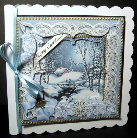 Ice Blue Winter Walk 5inch Bracket Edge Spiral Stacker by Dianne Jackson