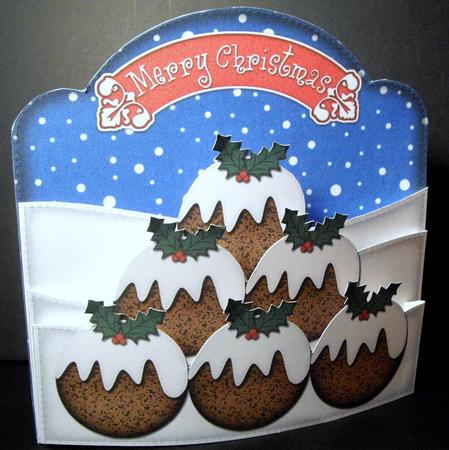 3D Xmas Pudding Tree Pop Out Card Kit by Dianne Jackson
