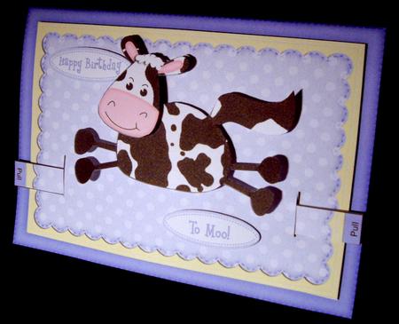 3D Milly Moo Cow Animated Moveable Decoupage Card Kit by Dianne Jackson