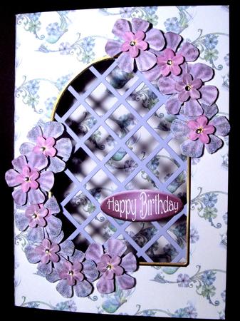 Watercolour Glitter Flowers Trellis Card Kit by Dianne Jackson