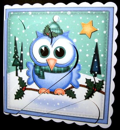 Xmas Little Hoot Fan Pyramage Topper by Dianne Jackson
