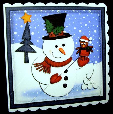 Xmas Snowman Fan Pyramage Topper by Dianne Jackson