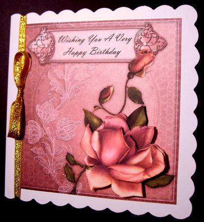 8x8 Blush Rose Card Front by Dianne Jackson