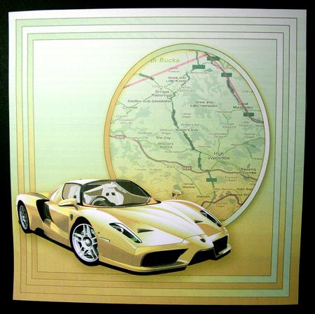 Cream Ferrari - 8in x 8in Insert Plate by Dianne Jackson