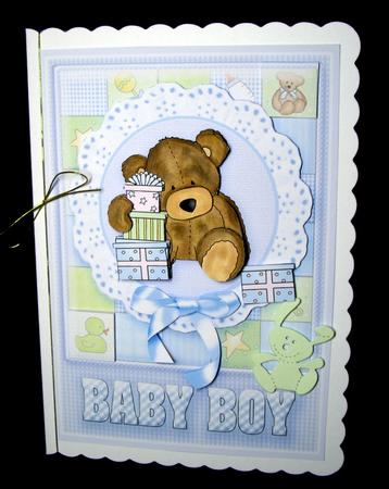 Teddy Baby Boy Decoupage by Dianne Jackson