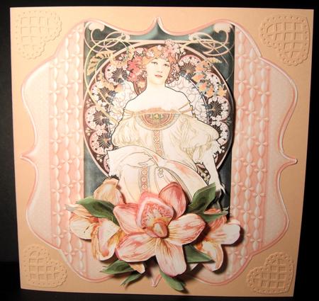 Vintage Maiden 8in x 8in Decoupage by Dianne Jackson