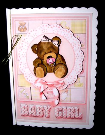 Teddy Baby Girl Decoupage by Dianne Jackson