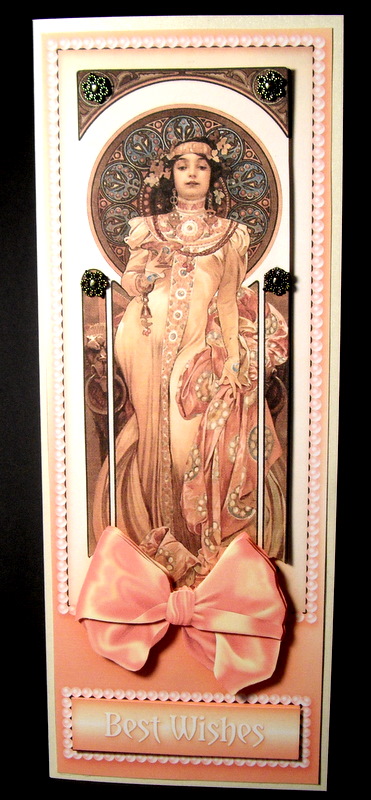 Vintage Lady with a Patterned Shawl Long Dl Decoupage by Dianne Jackson