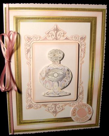 Perfume Bottle in Pink & Gold Frame by Dianne Jackson