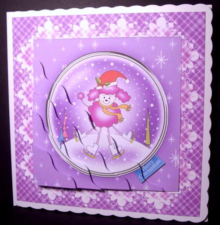 Cute Christmas Poodle Dog - Wavey Corner Stacker by Dianne Jackson