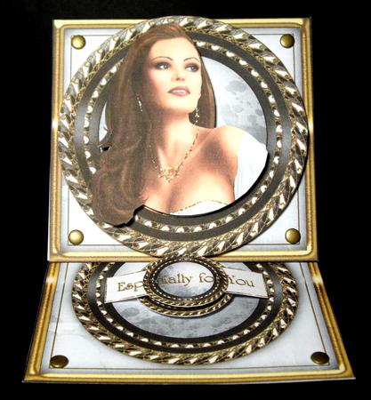 Art Deco Lady Pearl (white) Mini Easel by Dianne Jackson
