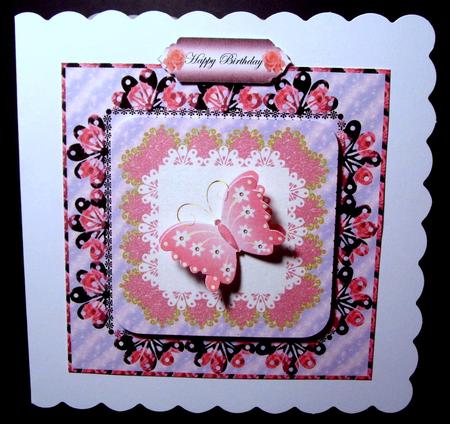Adorable Butterfly in Half-floral Frame Topper 1 by Dianne Jackson