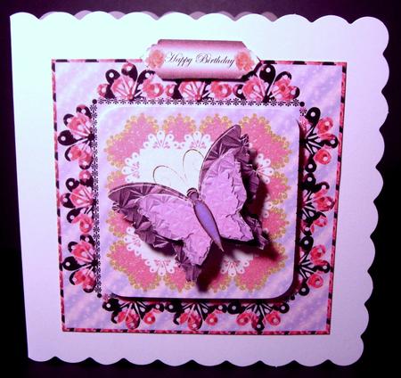 Adorable Butterfly in Half-floral Frame Topper 2 by Dianne Jackson
