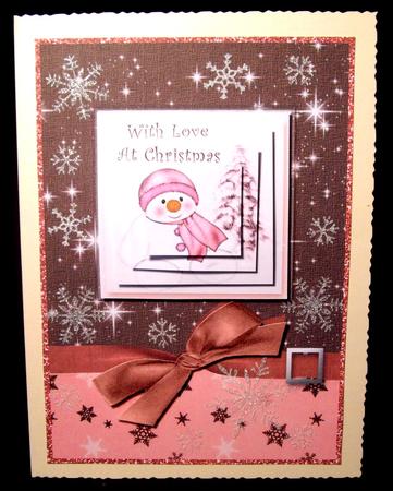Snowman & Christmas Tree - Pink by Dianne Jackson