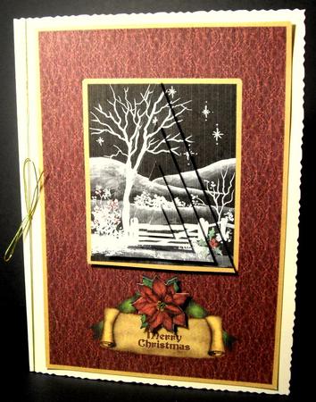 Black & White Snow Scene - Triangle Pyramid by Dianne Jackson