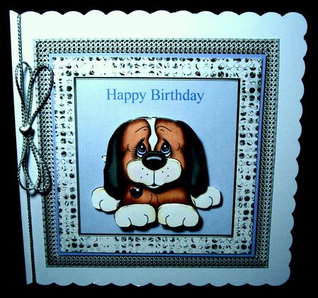 Puppy in Sequin Frame 2 by Dianne Jackson
