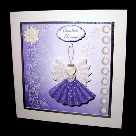 Little Angel in Lilac Square Card Front with Step by Step by Dianne Jackson
