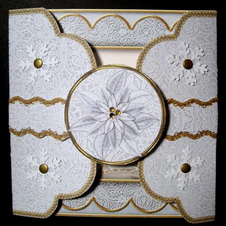 Ice Church Grey Poinsettia 3D Scallop Wrap Card Kit by Dianne Jackson