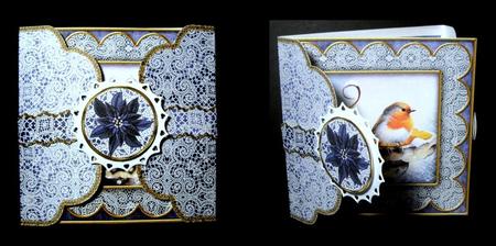 Blue Robin Poinsettia 3D Scallop Wrap Card Kit by Dianne Jackson