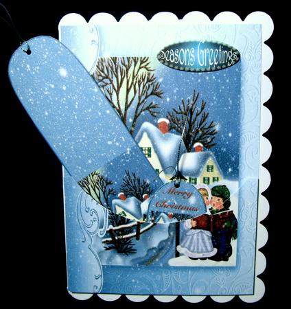 Christmas Carollers Pocket Scene with Bookmark & Tags by Dianne Jackson