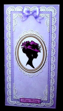 Dl Pearls, Lace and Ribbon Plain Card Base by Dianne Jackson