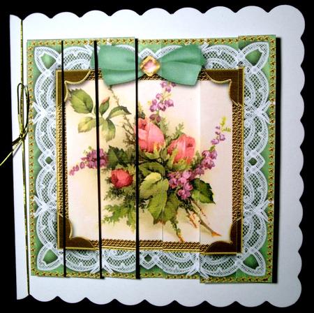 Rose Bouquet Lace 5in Square Side Stacker by Dianne Jackson