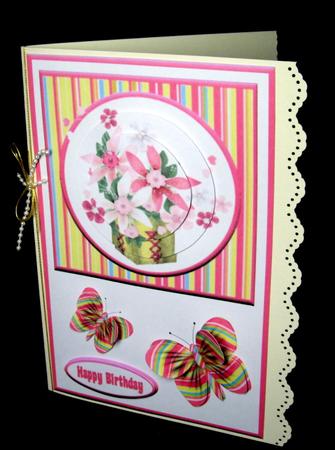 Pink Flowers with Butterflies Qs by Dianne Jackson