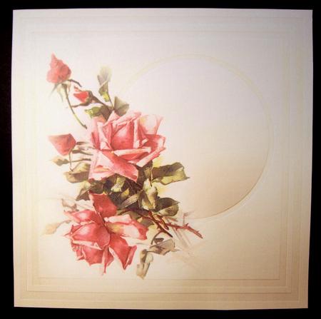Vintage Deep Pink Roses Tapestry - 8in x 8in Insert Plate by Dianne Jackson