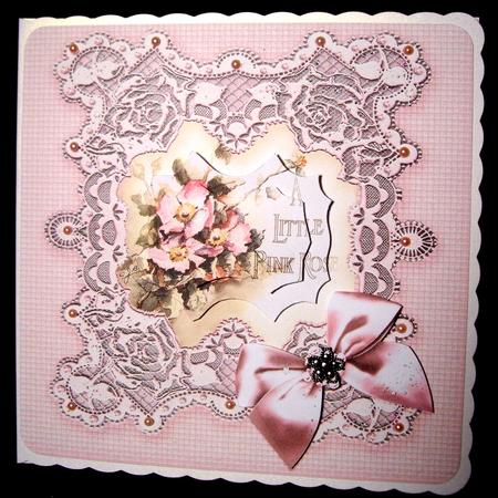 A Little Pink Rose Pyramage 8in x 8in by Dianne Jackson