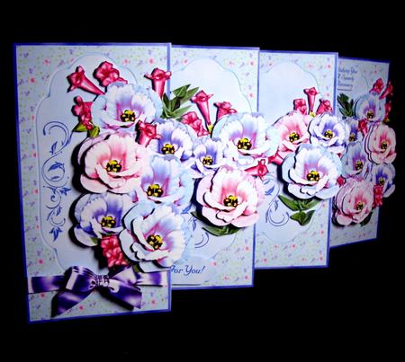 4-fold Card Kit - Flowers from the Heart by Dianne Jackson