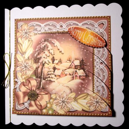 Snowy Village Poinsettia 5in Round Bottom Stacker by Dianne Jackson