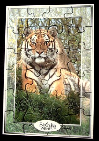 Tiger Jigsaw Puzzle Quick Card Front by Dianne Jackson