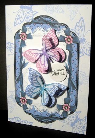 Beautiful Lace and Bow Frames for A5 Cards by Dianne Jackson