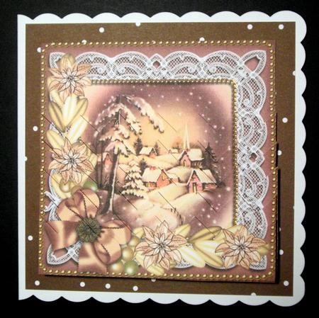 Snowy Village Poinsettia 5in Zig Zag Bottom Stacker by Dianne Jackson
