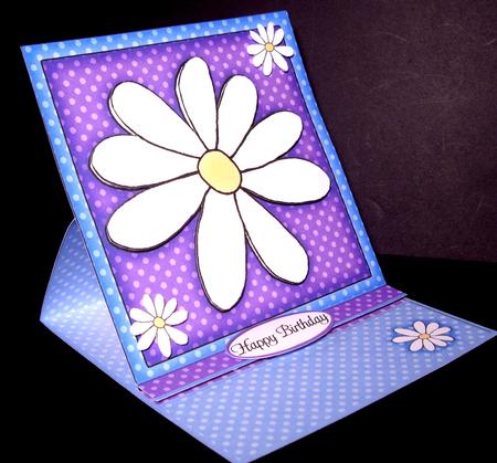 Daisy Easel Card Kit in with 3D Decoupage by Dianne Jackson