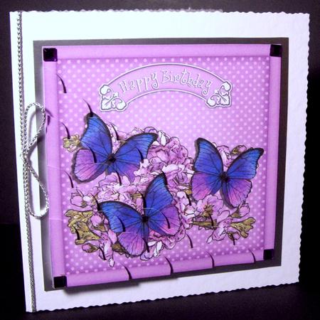 Butterflies N Flowers Scallop Corner Side Stacker Topper by Dianne Jackson