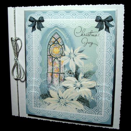 Vintage Church Window and White Poinsettias by Dianne Jackson