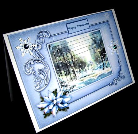 Christmas Eve in the Park Pyramid Card by Dianne Jackson