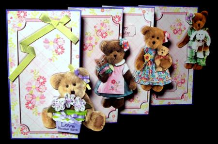 4-fold Card Kit - Teddy Hugs by Dianne Jackson