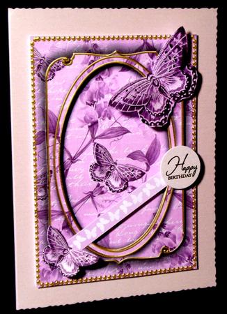 Butterfly Sweet Pea Lilac 7x5in Shaker Base and Frame by Dianne Jackson