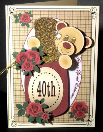 Champus Bear with Roses 40th by Dianne Jackson