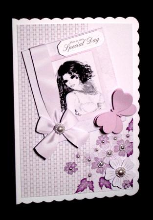 Portrait of a Beautiful Lady Card Front with Decoupage 2 by Dianne Jackson