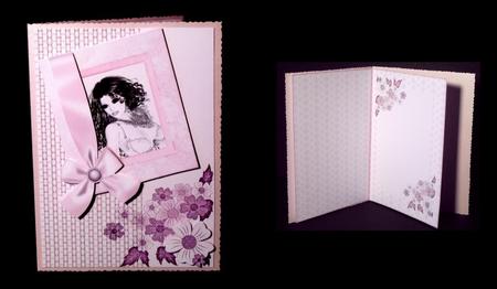 Matching Insert for Card Front Framed Lady with Flowers by Dianne Jackson