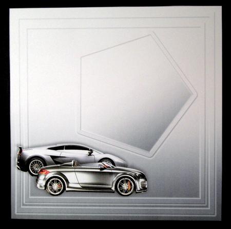 Cars in a Blue Frame - 8in x 8in Insert Plate by Dianne Jackson