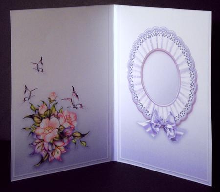 Pink Anemones on a Frilly Lace Frame Matching A5 Insert by Dianne Jackson