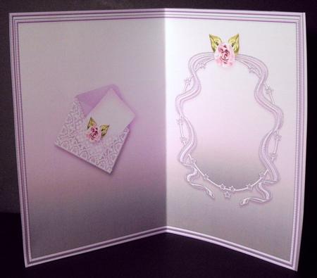 Pink Roses on a Satin Shield Matching A5 Insert by Dianne Jackson
